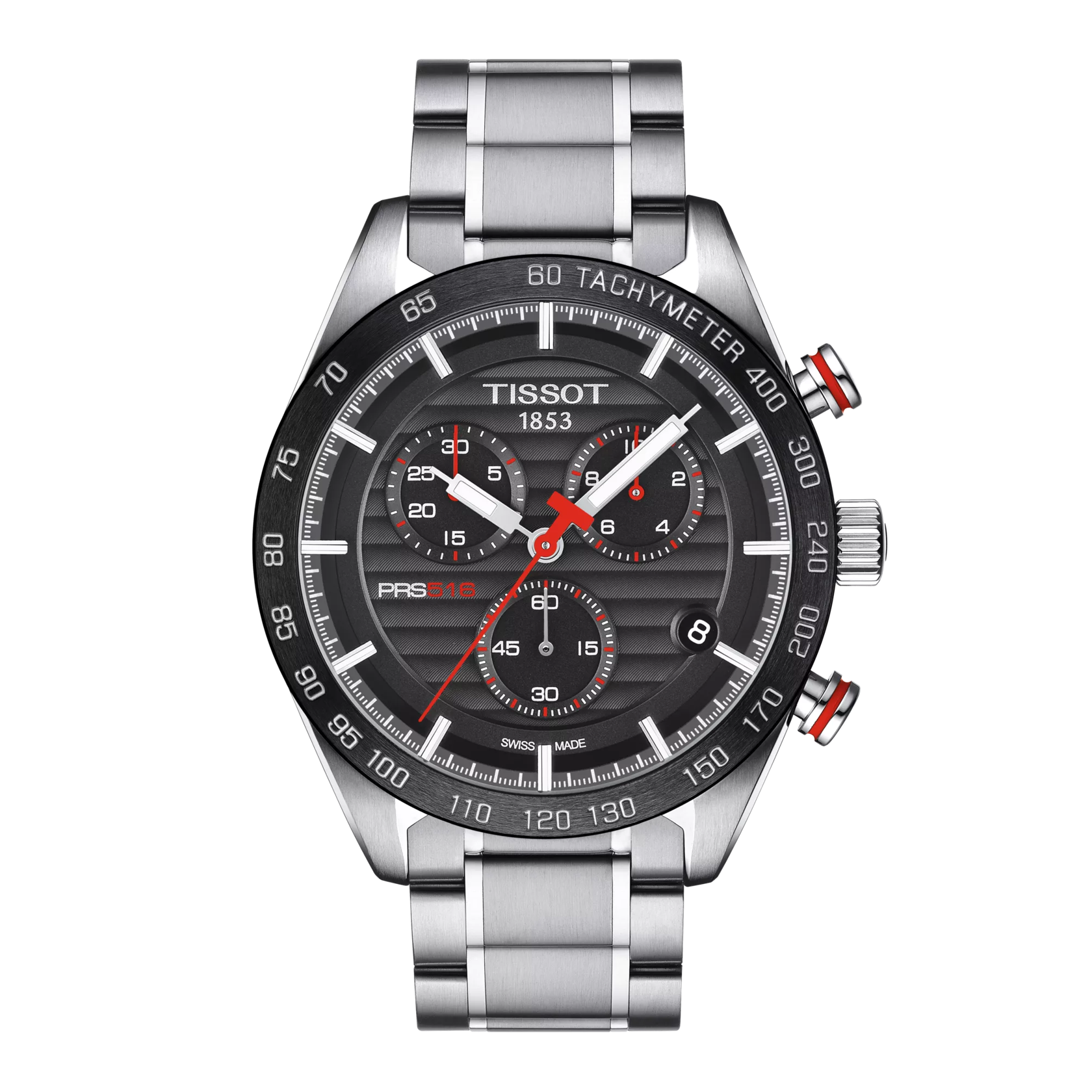 มุมมองด้านหน้าของนาฬิกา Tissot PRS 516 Chronograph
