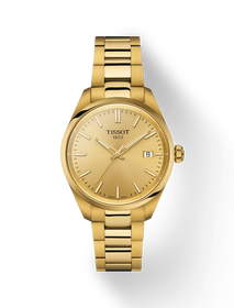 Front view of the watch Tissot PR 100 34mm with shadow