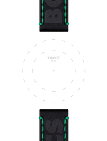 Focus on the lugs of Tissot Official Black Leather Strap Lugs 22 mm