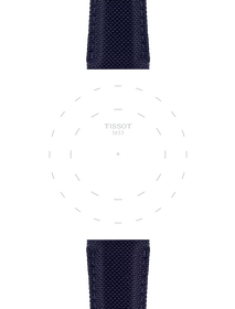 Focus on the lugs of Tissot Official Blue Fabric Strap Lugs 21 mm