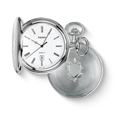 Vue de face de la montre Tissot Savonnette avec ombre