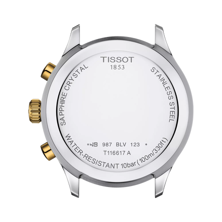 Vista posterior de la caja del reloj Tissot Chrono XL Classic