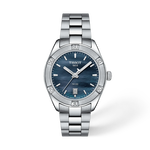 Vue de face de la montre Tissot PR 100 Sport Chic 36mm avec ombre