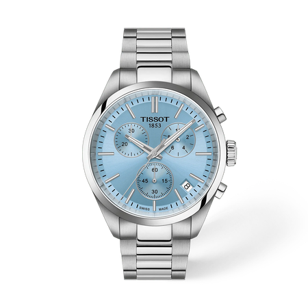 Front view of the watch Tissot PR 100 40mm with shadow