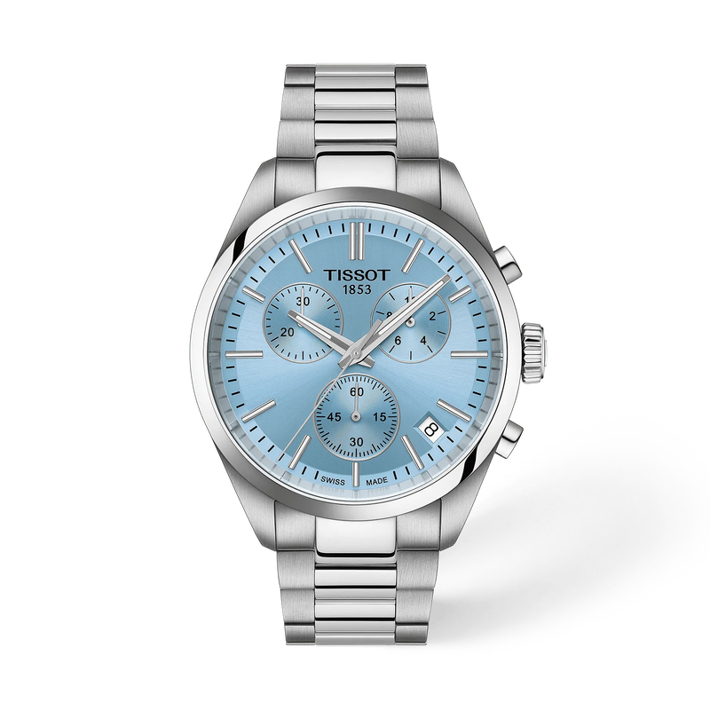 Front view of the watch Tissot PR 100 40mm with shadow