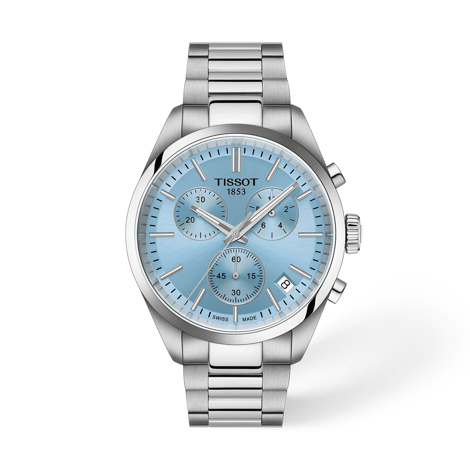 Front view of the watch Tissot PR 100 40mm with shadow