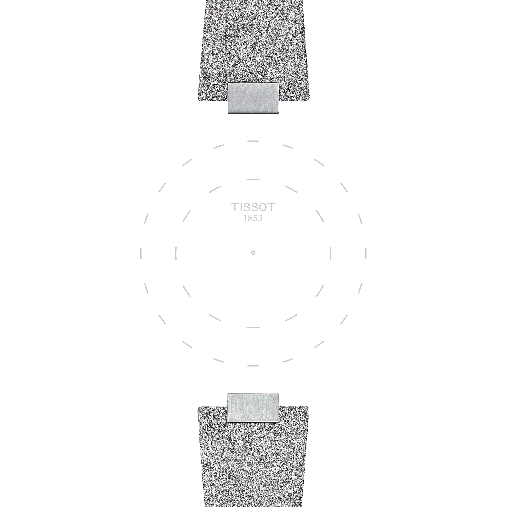 Focus on the lugs of Tissot Official Grey PRX 35mm Synthetic Strap