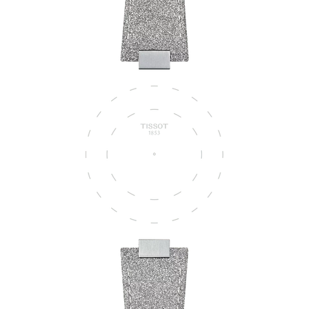 Zoom sur l'entre-corne de Bracelet Officiel Tissot PRX 35 Synth&eacute;tique Gris