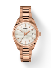 Front view of the watch Tissot PR 100 34mm with shadow