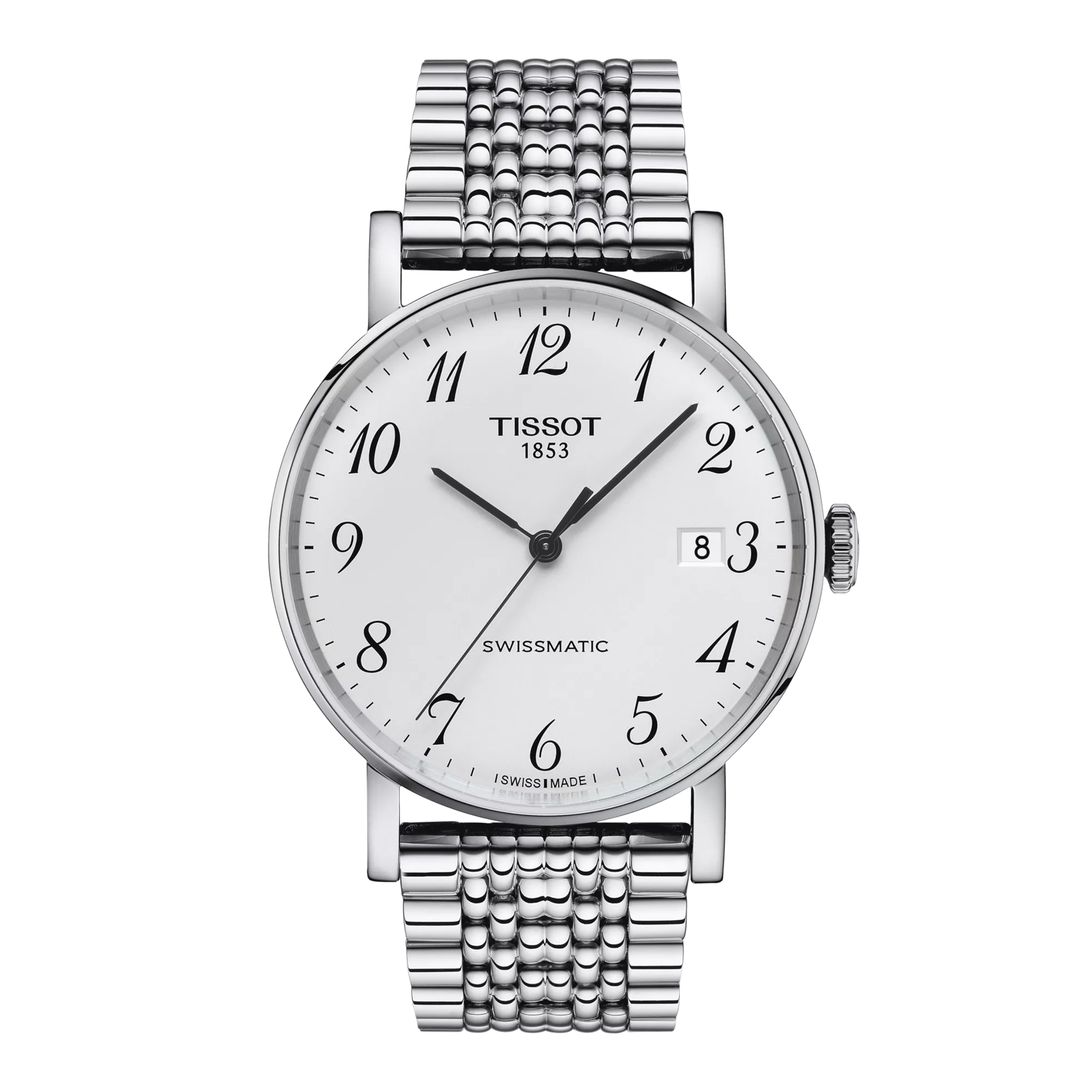 Front view of the watch Tissot Everytime Swissmatic 40mm