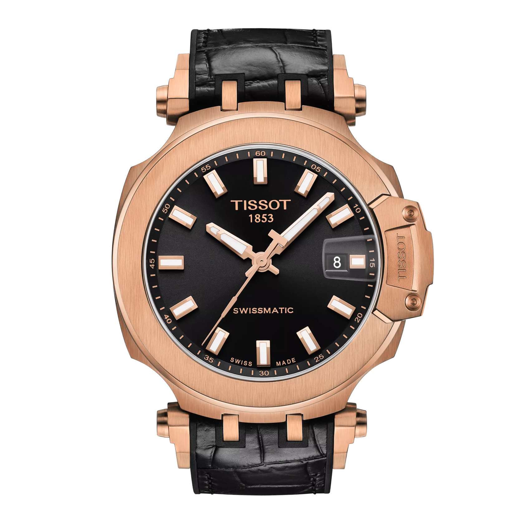 Front view of the watch Tissot T-Race Swissmatic