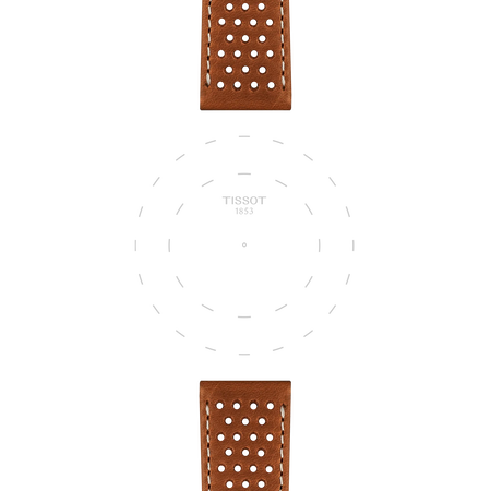 เน้นที่ขาหรือลักของนาฬิกา Tissot Official Light Brown Leather Strap Lugs 20 mm