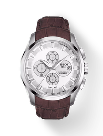 Front view of the watch Tissot Couturier Automatic Chronograph with shadow
