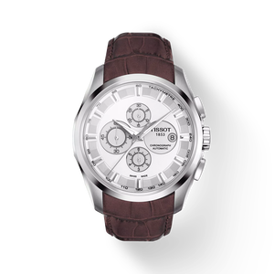 Front view of the watch Tissot Couturier Automatic Chronograph with shadow