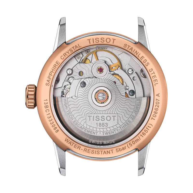 Back view of the watch case Tissot Luxury Automatic