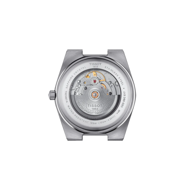 Back view of the watch case Tissot PRX Gold 40mm