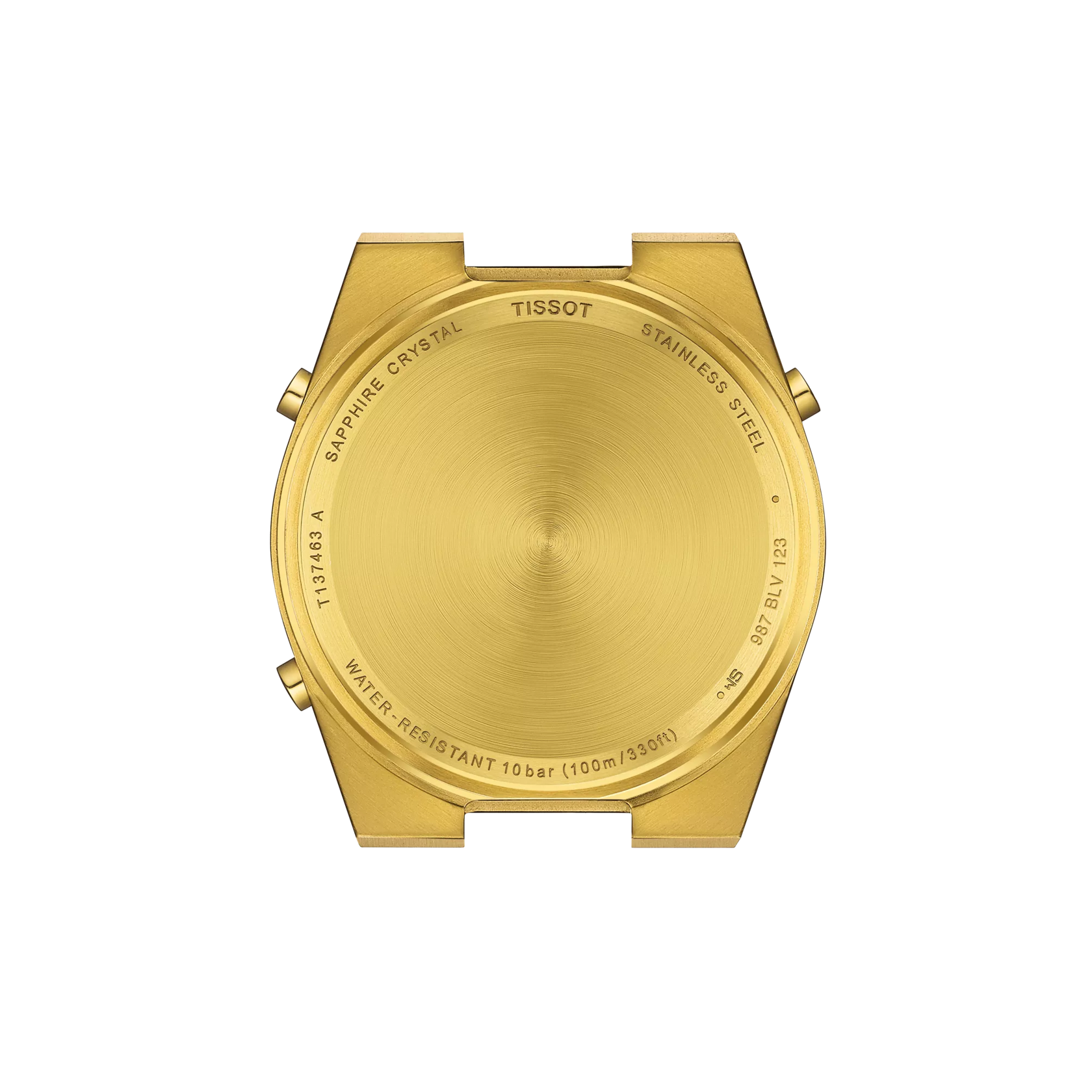 Back view of the watch case Tissot PRX Digital