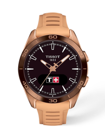Front view of the watch Tissot T-Touch Connect Sport 43.75mm with shadow