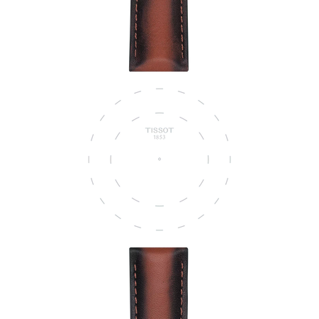 Focus on the lugs of Tissot Official Brown Leather Strap Lugs 20 mm
