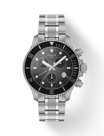 Front view of the watch Tissot Seastar 1000 38mm with shadow
