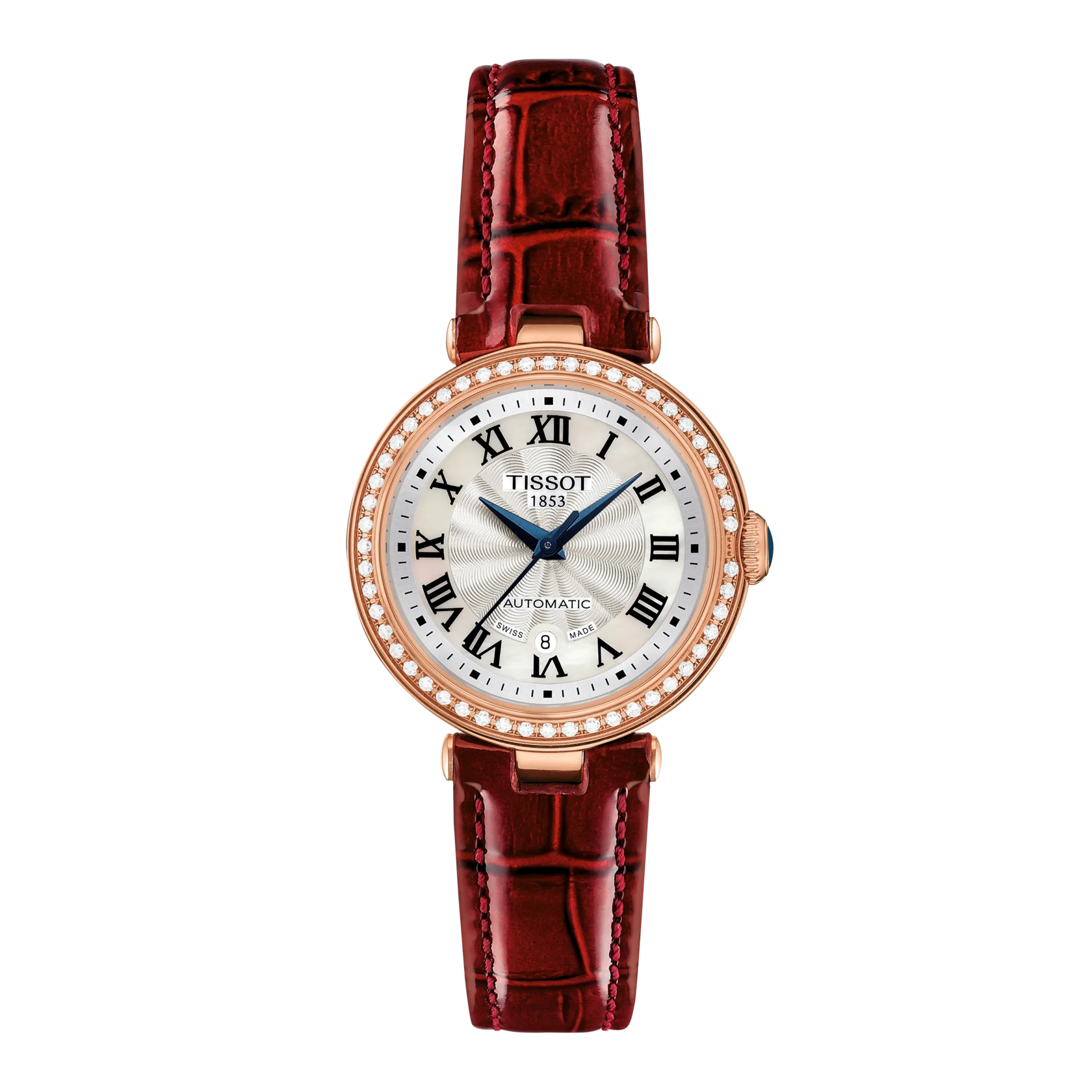 Front view of the watch Tissot Bellissima Automatic Lady