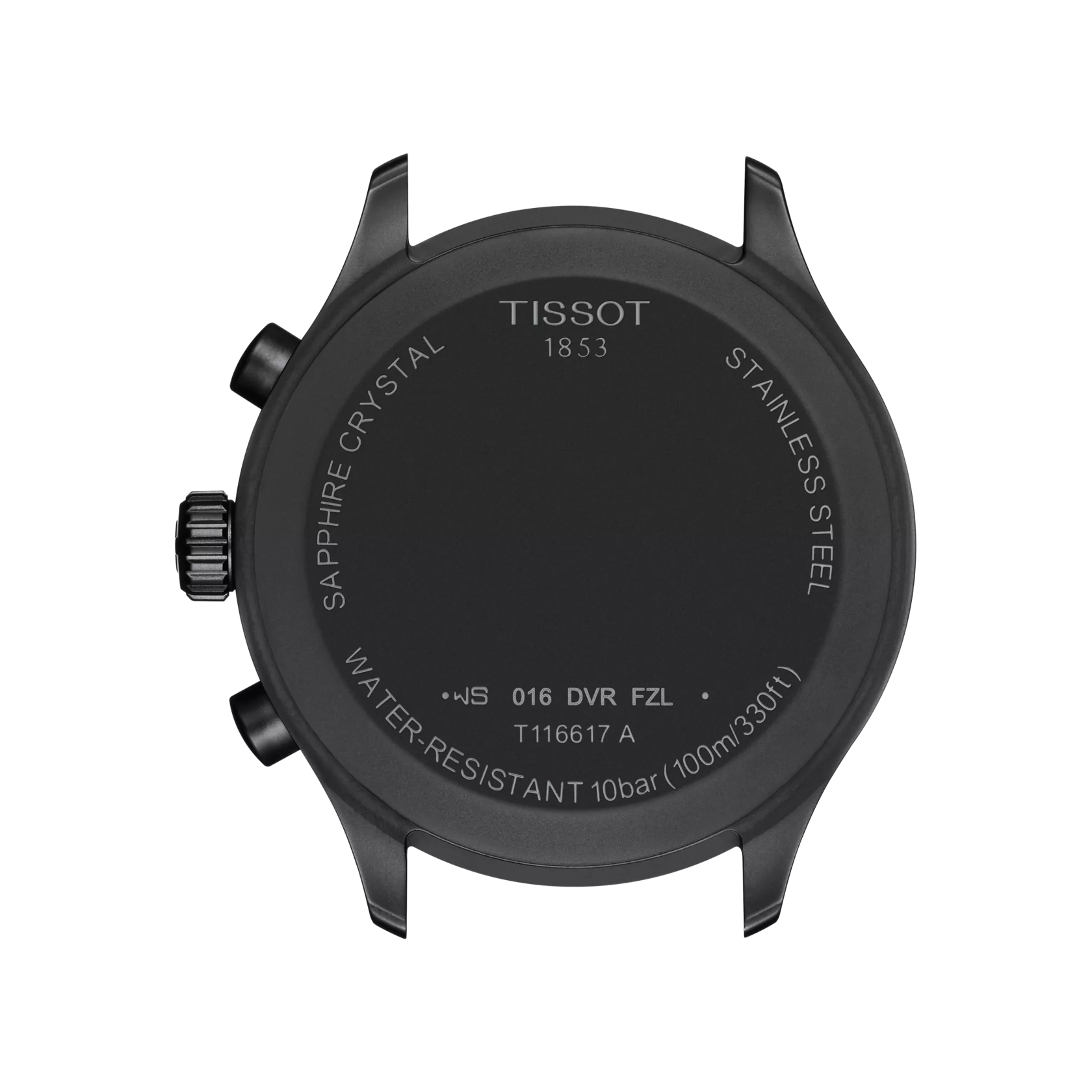 Back view of the watch case Tissot Chrono XL