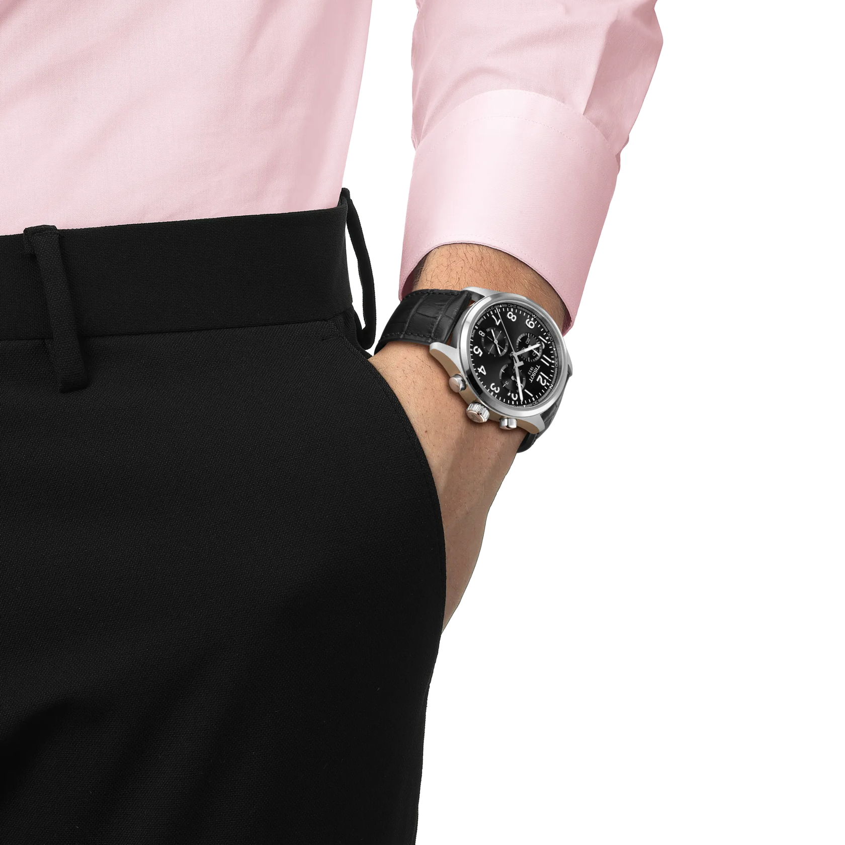 Simulation of the watch Tissot Chrono L 42mm on a wrist