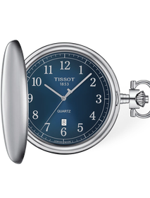 Vista frontal del reloj Tissot Savonnette 48.5mm con sombra