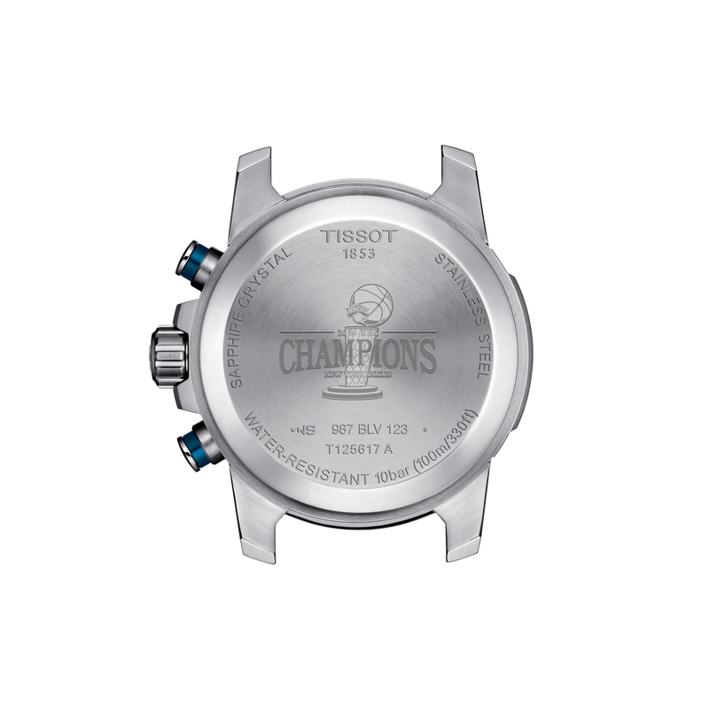 Back view of the watch case Tissot Supersport New York Knicks NBA 2026 Championship Special Edition