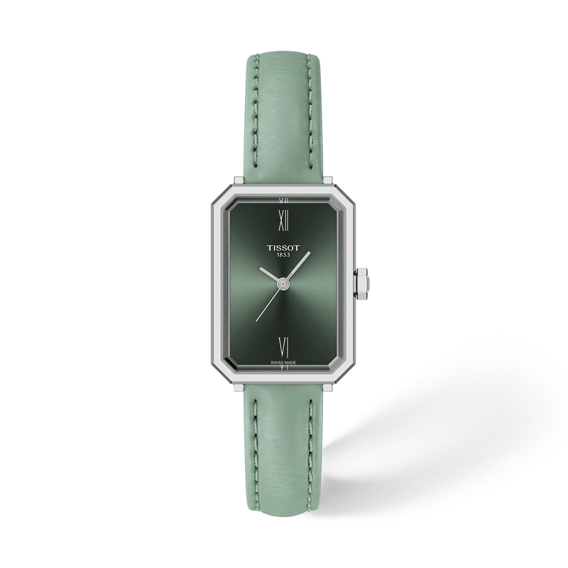 Front view of the watch Tissot SRV 30mm with shadow