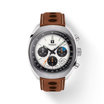 Front view of the watch Tissot Heritage 1973 with shadow