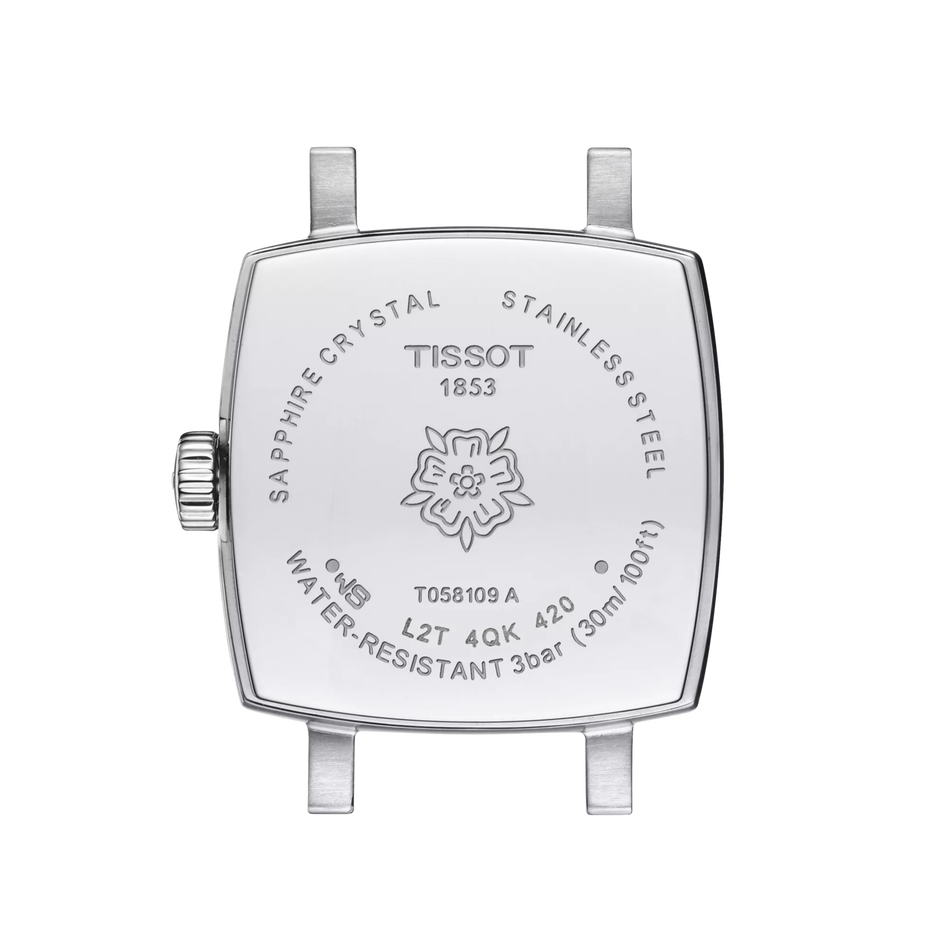 Back view of the watch case Tissot Lovely Square 20x20mm