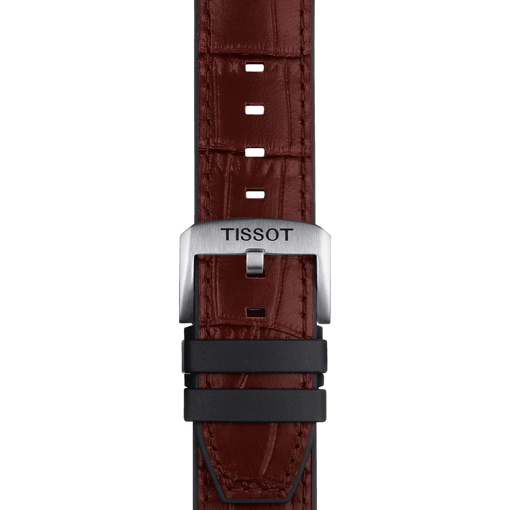 Tissot official brown leather and rubber parts strap lugs 22 mm