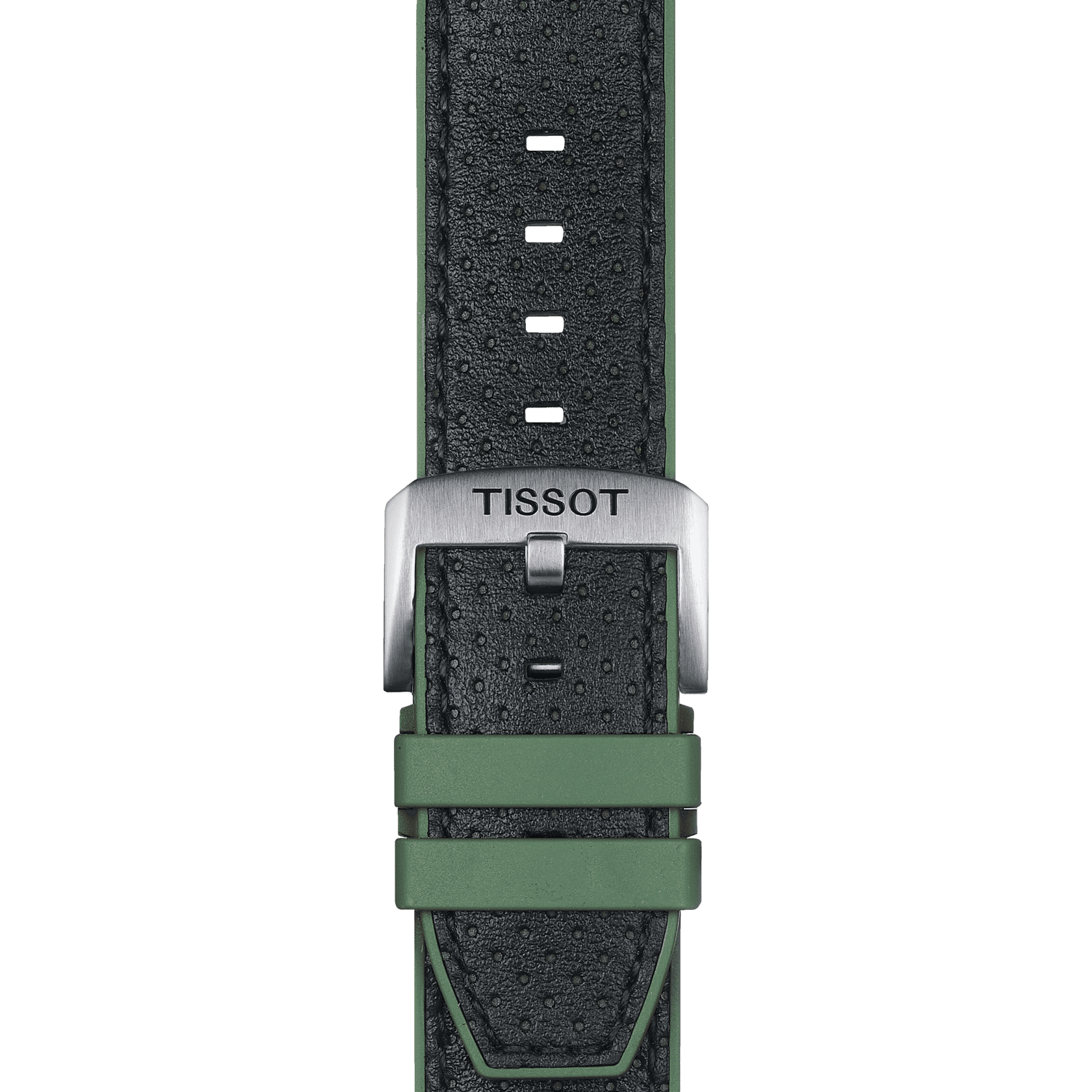 Bracelet officiel Tissot cuir vert et synthétique entre-cornes 22 mm