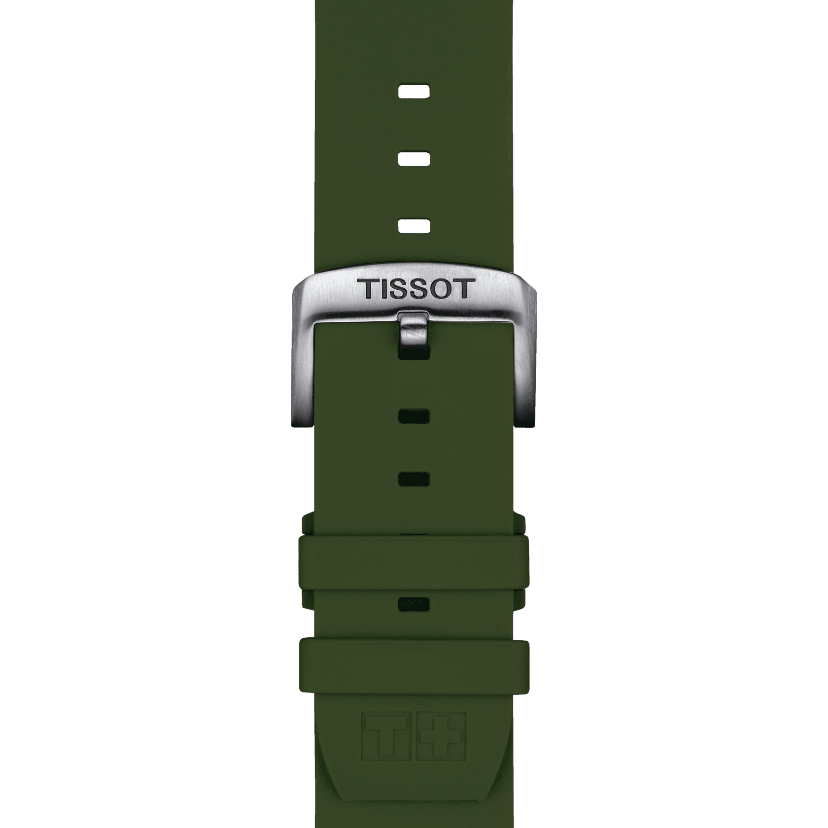 Bracelet original Tissot en silicone kaki, entre-corne 22 mm