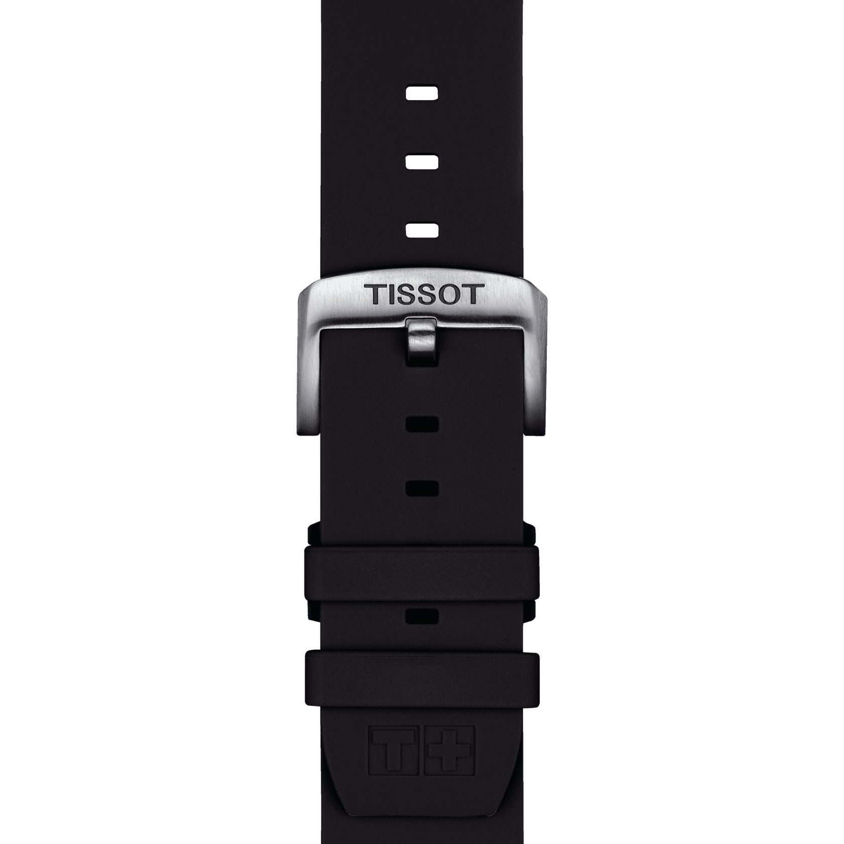 Tissot official black silicone strap lugs 22 mm