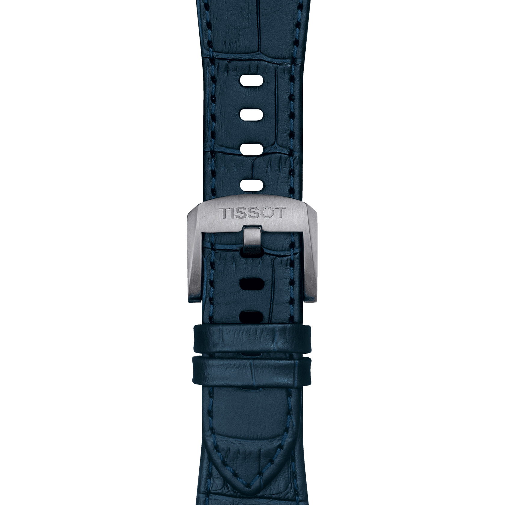 Tissot Official Dark Blue PRX Leather Strap With Steel Endpiece