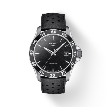 Tissot V8 T36172652 20mm Black Leather Watch Band | W.B.E