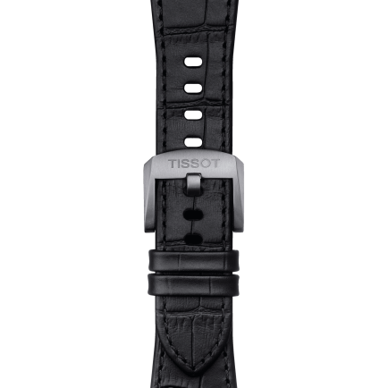 Tissot official black leather strap with steel endpiece
