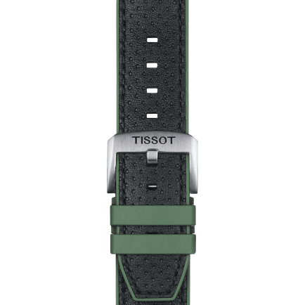 Tissot official green leather and rubber strap lugs 22 mm