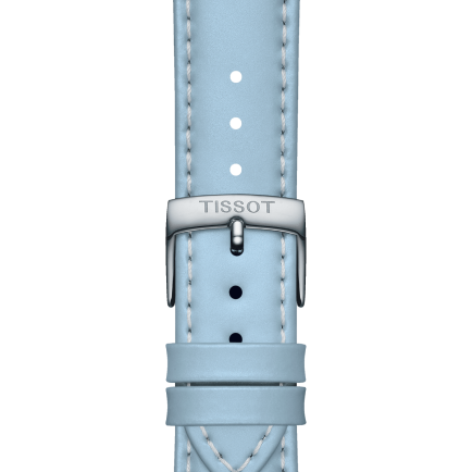 Оригинальный кожаный ремешок Tissot голубого цвета 18 мм
