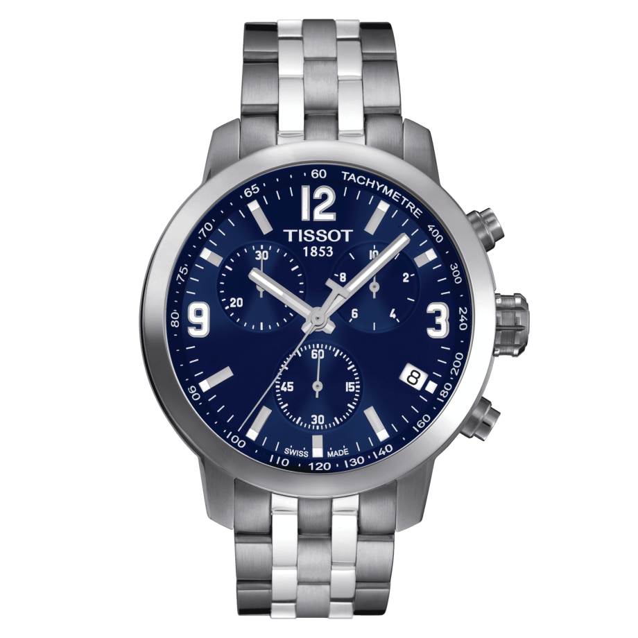 tissot prc 200 chronograph blue dial men's watch