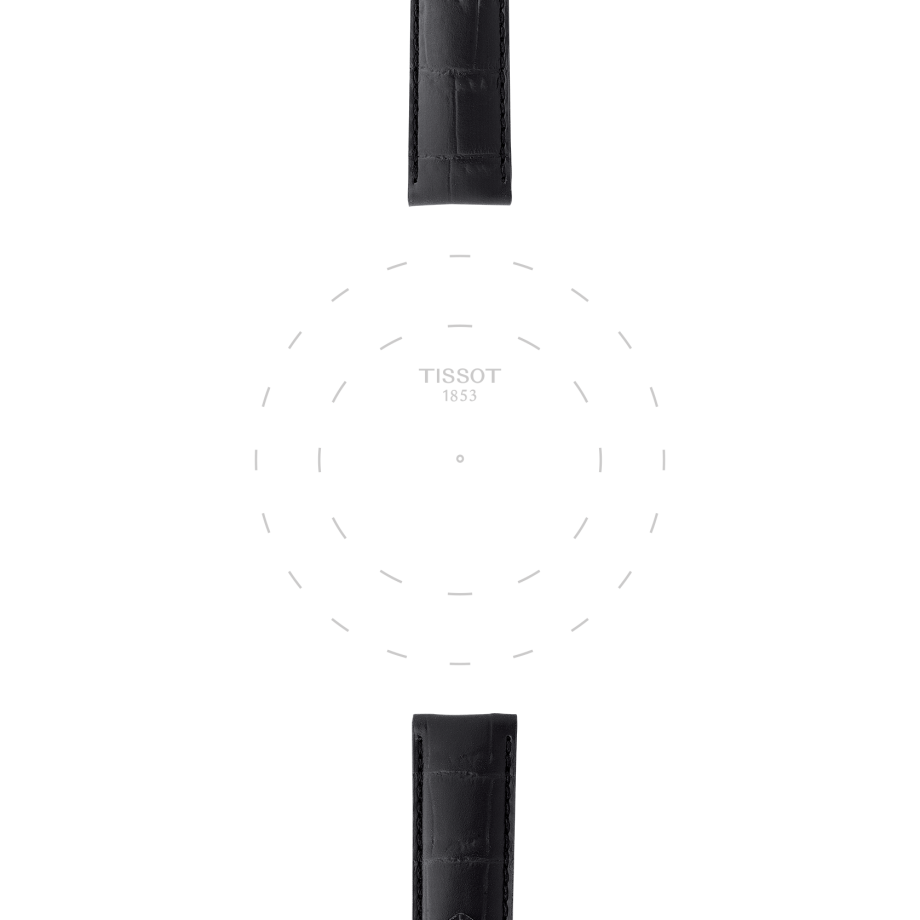 Officiële Tissot zwart lederen band 19 mm - Bekijk 1