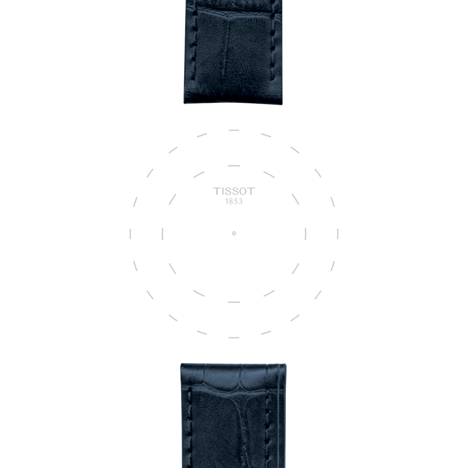 Bracelet officiel Tissot cuir bleu entre-cornes 19 mm - Voir 1