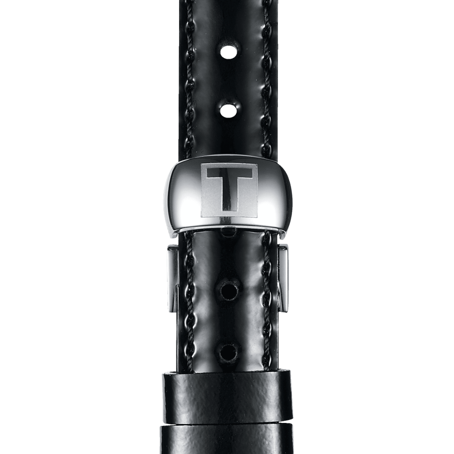 Bracelet officiel Tissot cuir noir entre-cornes 12 mm