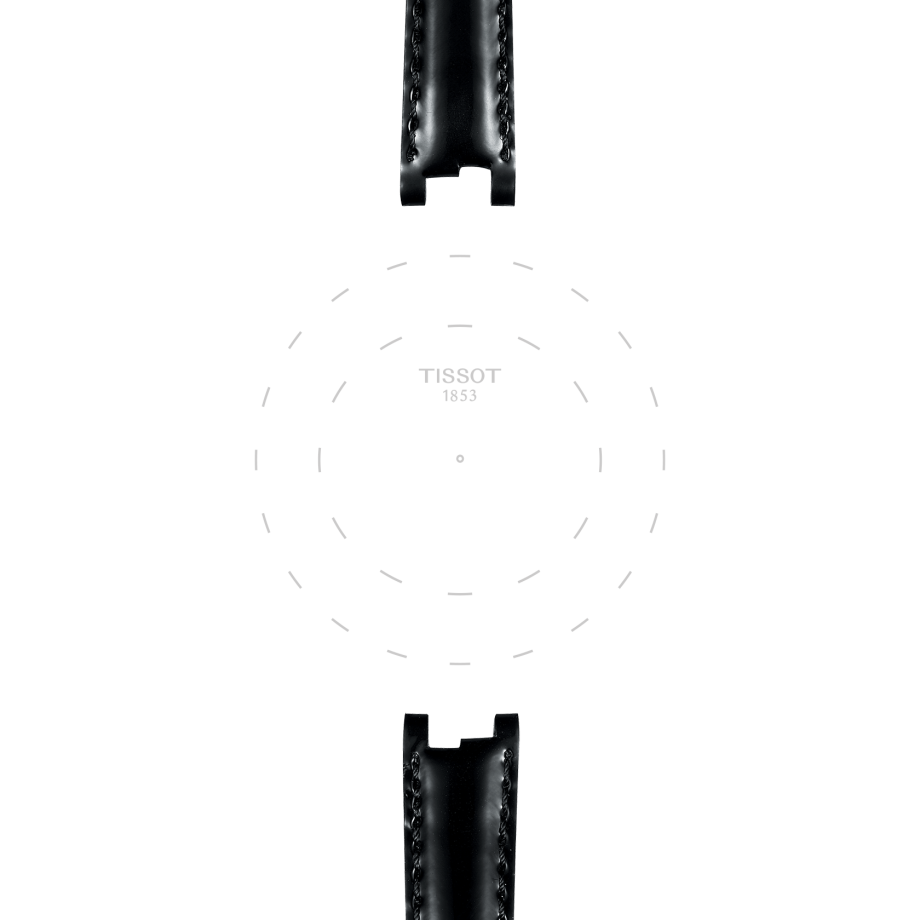 Bracelet officiel Tissot cuir noir entre-cornes 12 mm - Voir 1