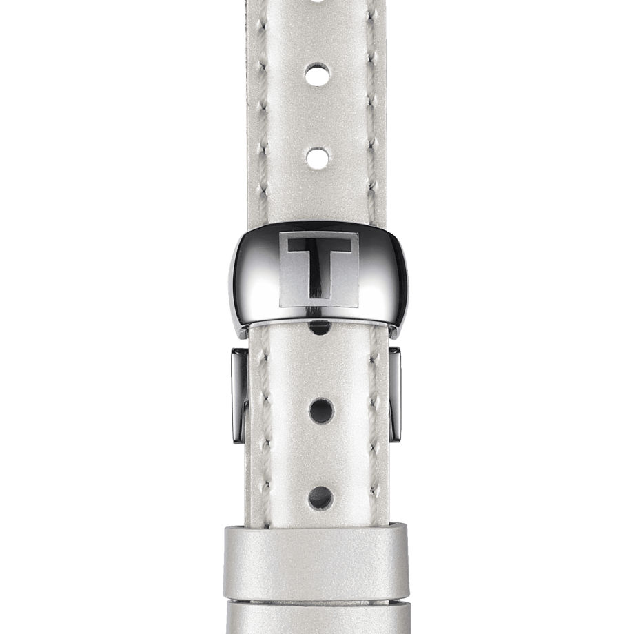 Bracelet officiel Tissot cuir blanc entre-cornes 12 mm