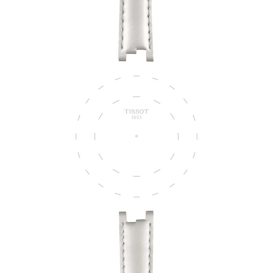 Bracelet officiel Tissot cuir blanc entre-cornes 12 mm - View 1