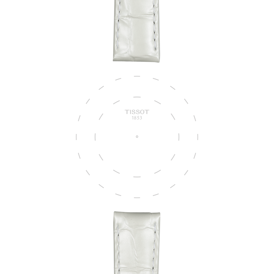 Bracelet officiel Tissot cuir blanc entre-cornes 16 mm - Voir 1