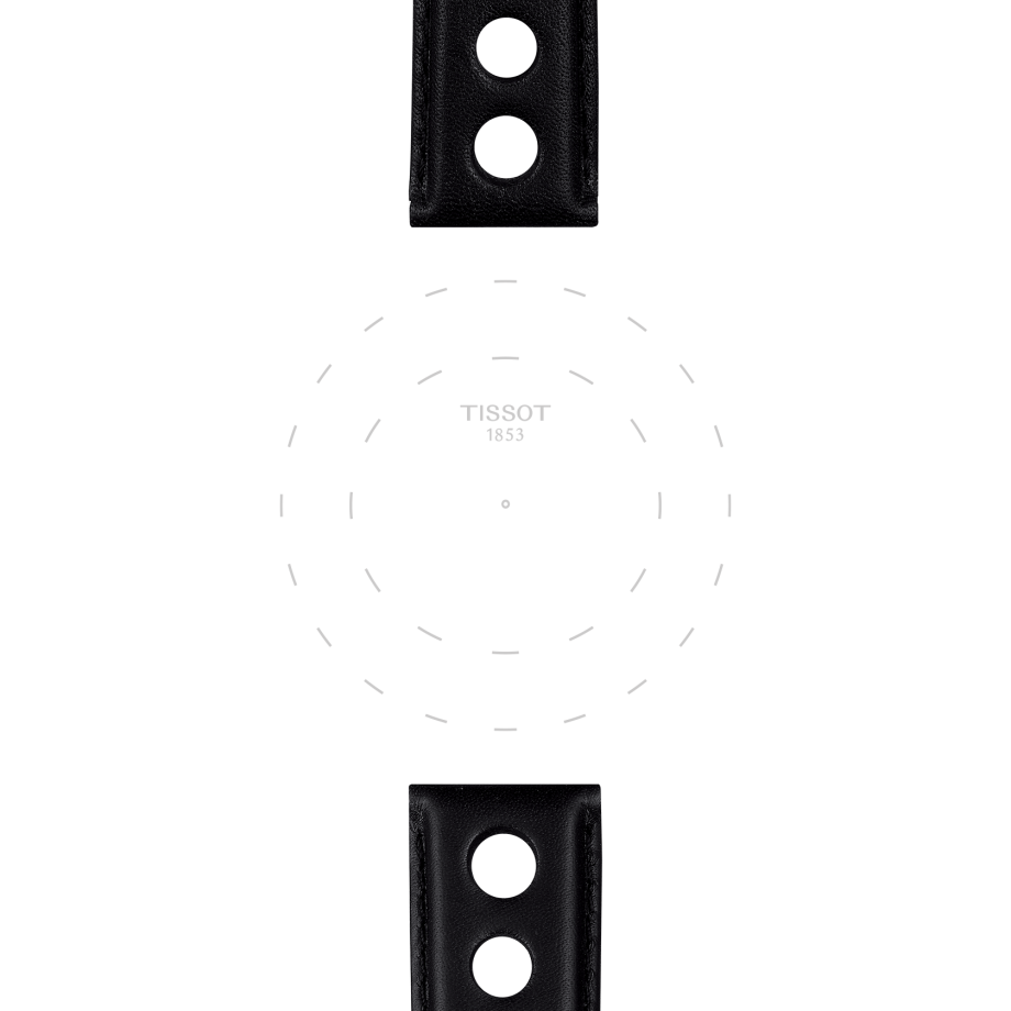 Bracelet officiel Tissot cuir noir entre-cornes 20 mm - View 1